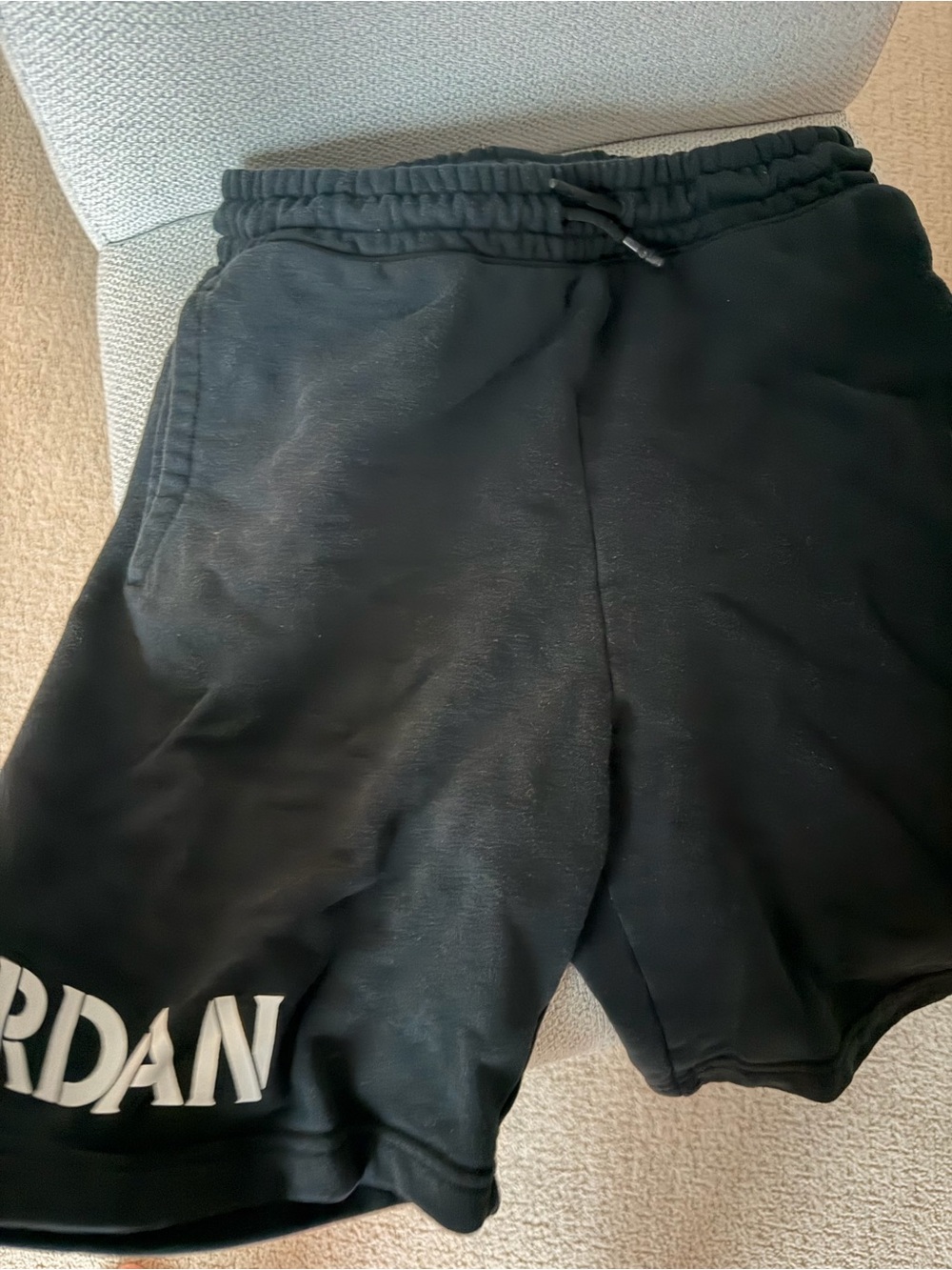Jordan Black Athletic Shorts with White Logo